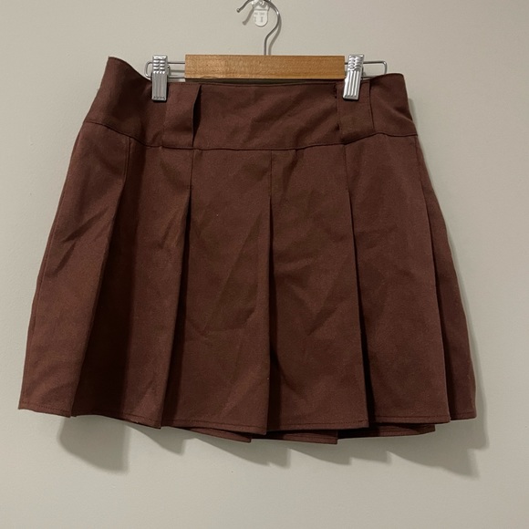 Wild Fable Juniors Pleated Skirt Size Small Brown School Girl Mini - Picture 4 of 6